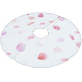 Romantische Pink Peach Rose Petals Polyester Weihnachtsbaumdecke (Schrägansicht)