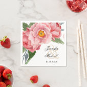 Romantische Pink-Peonies-Hochzeit Serviette (Beispiel)