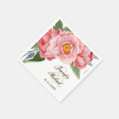 Romantische Pink-Peonies-Hochzeit Serviette (Ecke)