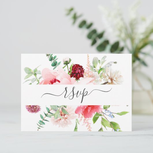 Romantische Pink Peony Script UAWG Einladung (Stehend Vorderseite)