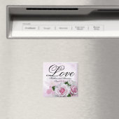 Romantische Pink Roses Personalisiert Keepake Wedd Magnet (In Situ (Geschirrspüler))