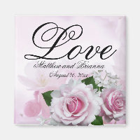 Romantische Pink Roses Personalisiert Keepake Wedd