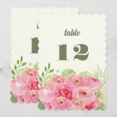 Romantische Pink Roses Wasserfarbenhochzeit Einladung (Vorne/Hinten)