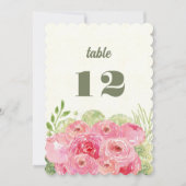 Romantische Pink Roses Wasserfarbenhochzeit Einladung (Vorderseite)