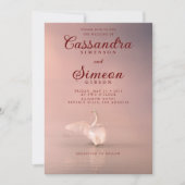 Romantische Pink-Swan-Hochzeit Einladung (Vorderseite)
