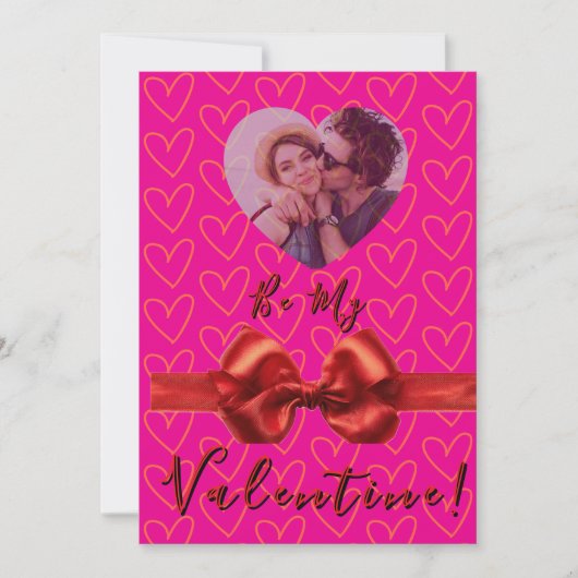 Romantische Pink- und Rote Valentinstagskarte Feiertagskarte (Vorderseite)