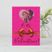 Romantische Pink- und Rote Valentinstagskarte Feiertagskarte (Stehend Vorderseite)