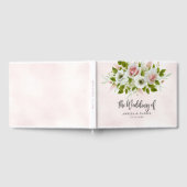 Romantische Pink-Wasserfarben-Hochzeit Gästebuch (Voll)