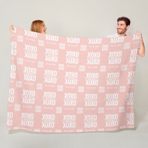 Romantische PINK XOXO Liebe scheitert nie Valentin Fleecedecke