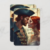 Romantische Piratenausweis-Liebe doppelseitige Aff RSVP Karte (Vorne/Hinten)