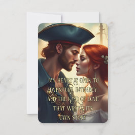 Romantische Piratenausweis-Liebe doppelseitige Aff RSVP Karte