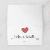 Romantische Platzkarte - Herz und Pfeil (Außenseite Aufgefaltet)