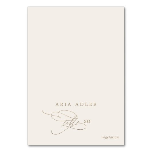 Romantische Platzkarten der Gold- und Elfenbeinmen Tischnummer (Vorderseite)