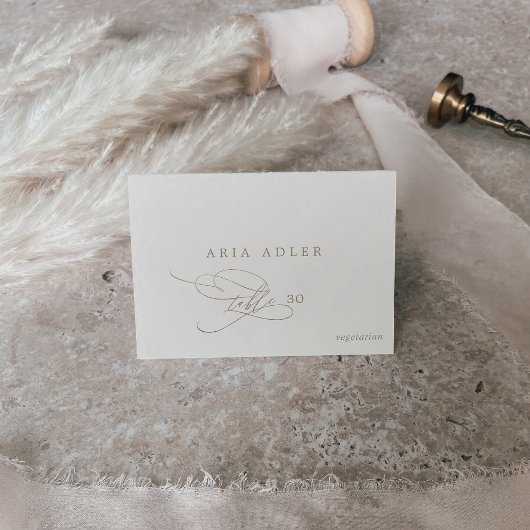 Romantische Platzkarten der Gold- und Elfenbeinmen Tischnummer