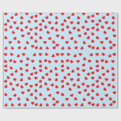 Romantische Playful Red Heath Pattern Pastellblau Geschenkpapier (Flach)