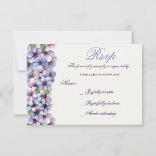 Romantische Poetic Lilac Hochzeit der Flora RSVP Karte