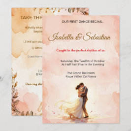 Romantische poetische Hochzeit – Unser erster Tanz Einladung