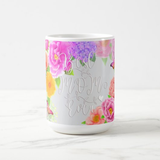 Romantische Ponys Garden Beste Mama Grau Kaffeetasse (Mittel)