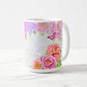 Romantische Ponys Garden Beste Mama Grau Kaffeetasse (VorderseiteRechts)