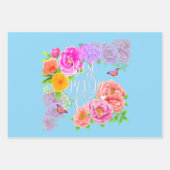 Romantische Ponys Garden Blue Best Mama Geschenkpapier Set (Vorderseite)