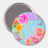 Romantische Ponys Garden Blue Best Mama Magnet (Vorderseite/Rückseite)