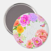 Romantische Ponys Garden Blue Best Mama Magnet (Vorderseite/Rückseite)