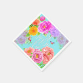 Romantische Ponys Garden Blue Best Mama Serviette (Ecke)