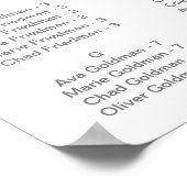 Romantische Ponys Große Alphabetische Sitzkarte Poster (Ecke)