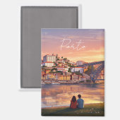 Romantische Porto Portugal Reise Magnet (Vorderseite/Rückseite)