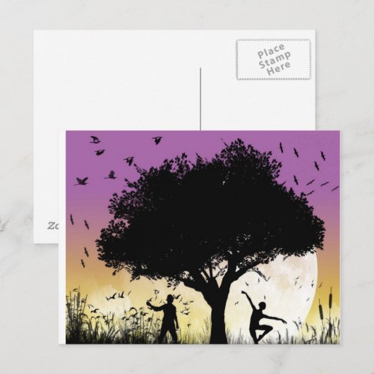 Romantische Postkarte (Vorne/Hinten)