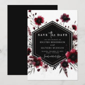 Romantische Printable Burgundy Wedding Save The Date (Vorne/Hinten)