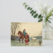 Romantische Prinzessin und Prinzessin Vintage Märc Postkarte (Stehend Vorderseite)