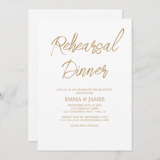 Romantische Probe Einladung (Vorne/Hinten)