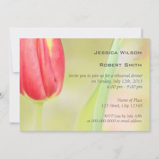 Romantische Probe Einladung (Vorderseite)