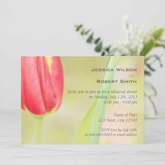 Romantische Probe Einladung (Stehend Vorderseite)