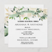 Romantische Probe Weißrosen Einladung (Vorne/Hinten)