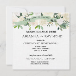 Romantische Probe Weißrosen Einladung