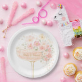 Romantische Prosecco- & Blumen-Brautparty Pappteller (Party)