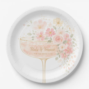 Romantische Prosecco- & Blumen-Brautparty Pappteller