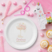 Romantische Prosecco- & Blumen-Brautparty Pappteller (Party)