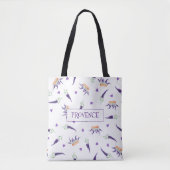 Romantische Provence Aquarelllavender Blume Tasche (Vorderseite)