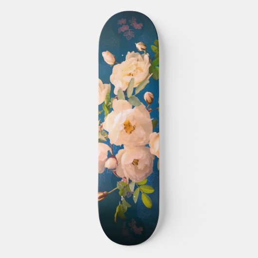 Romantische PulverRote Rosen Skateboard (Vorderseite)
