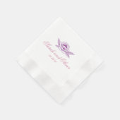 Romantische Purpl Pur Wedding Floral Serviette (Ecke)