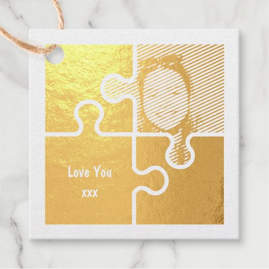 Romantische Puzzleteile Liebe Geschenkanhänger (Vorderseite)