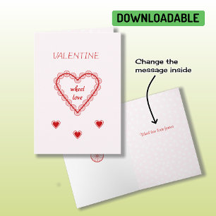 Romantische Räder Herz Valentine Feiertagskarte