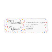 Romantische Rainbow Confetti-Skript Vielen Dank (Vorne)