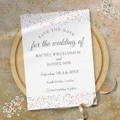 Romantische Rainbow Confetti Wedding Save The Date