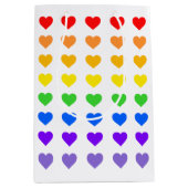 Romantische Rainbow Hearts Mittlere Geschenktüte (Vorderseite)