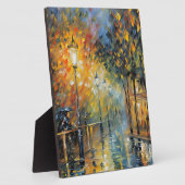 Romantische Rainy Abend Street Szene Impressionist Fotoplatte (Seite)