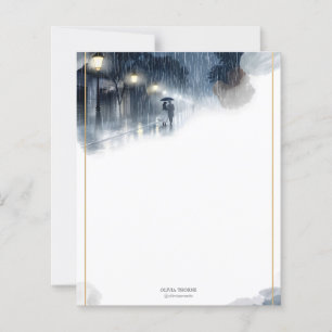 Romantische Rainy Night - elegantes Stationery Pap